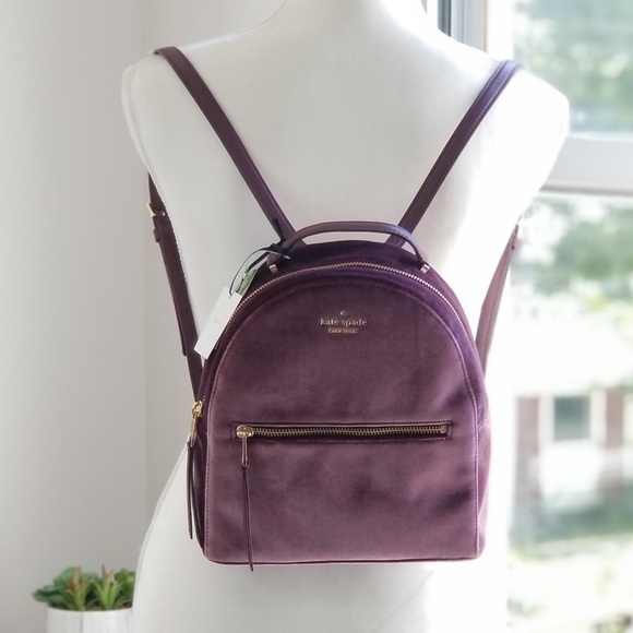 š«SOLDš« NEW! Kate Spade Velvet Sammi Backpack - Picture 3 of 8